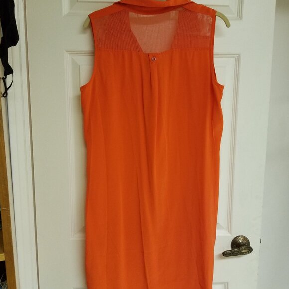 Club Monaco Sleeveless tie Silk Dress - Orange - Picture 8 of 8